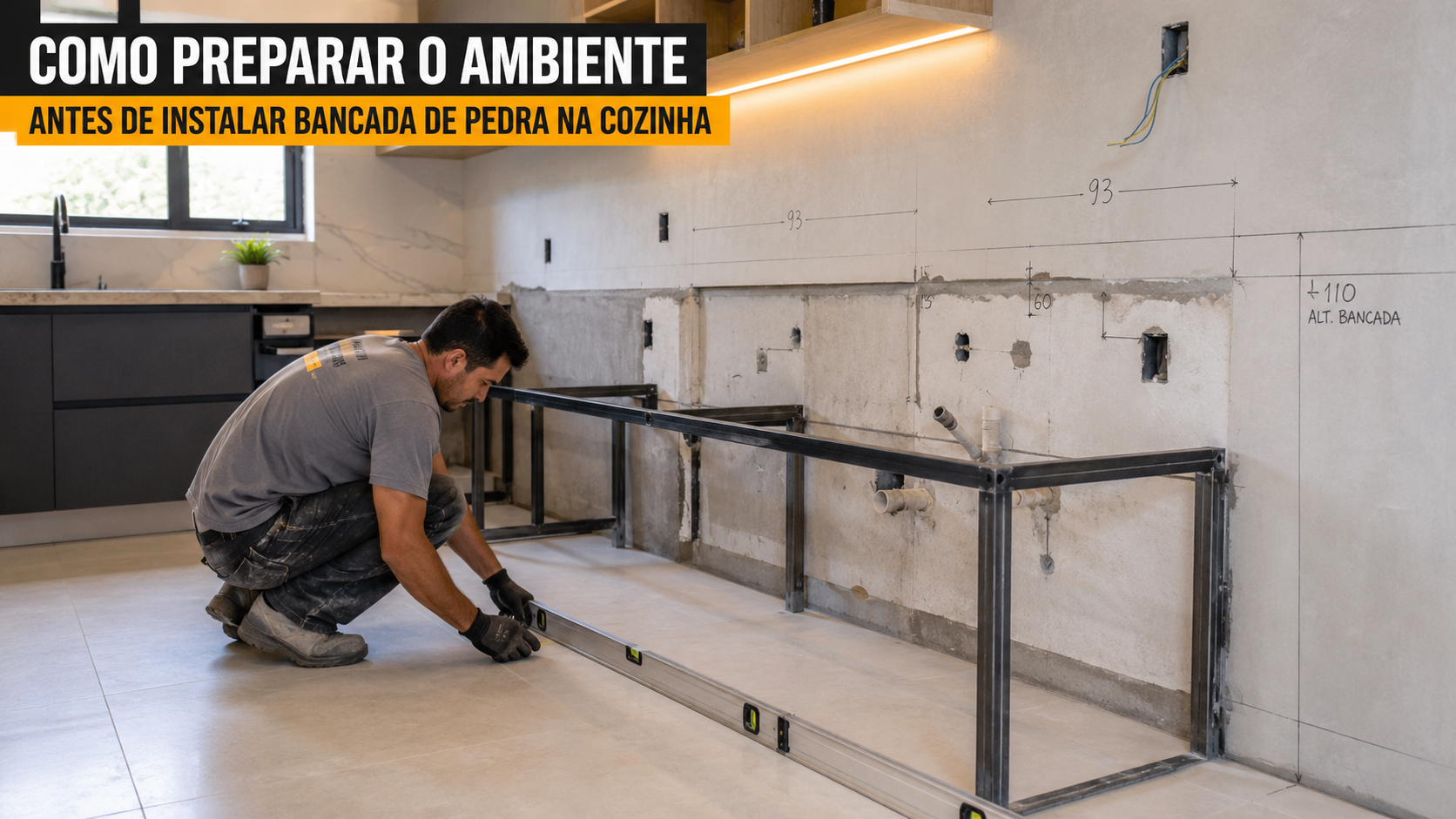 como preparar o ambiente antes de instalar bancada de pedra na cozinha